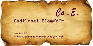Csécsei Elemér névjegykártya