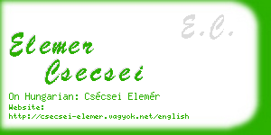 elemer csecsei business card