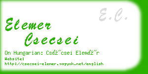 elemer csecsei business card